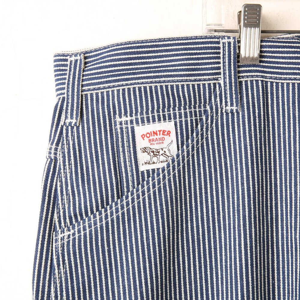 VINTAGE DEADSTOCK Pointer Brand Hickory Striped Carpenter Jeans Size 46x30 - Picture 4 of 14